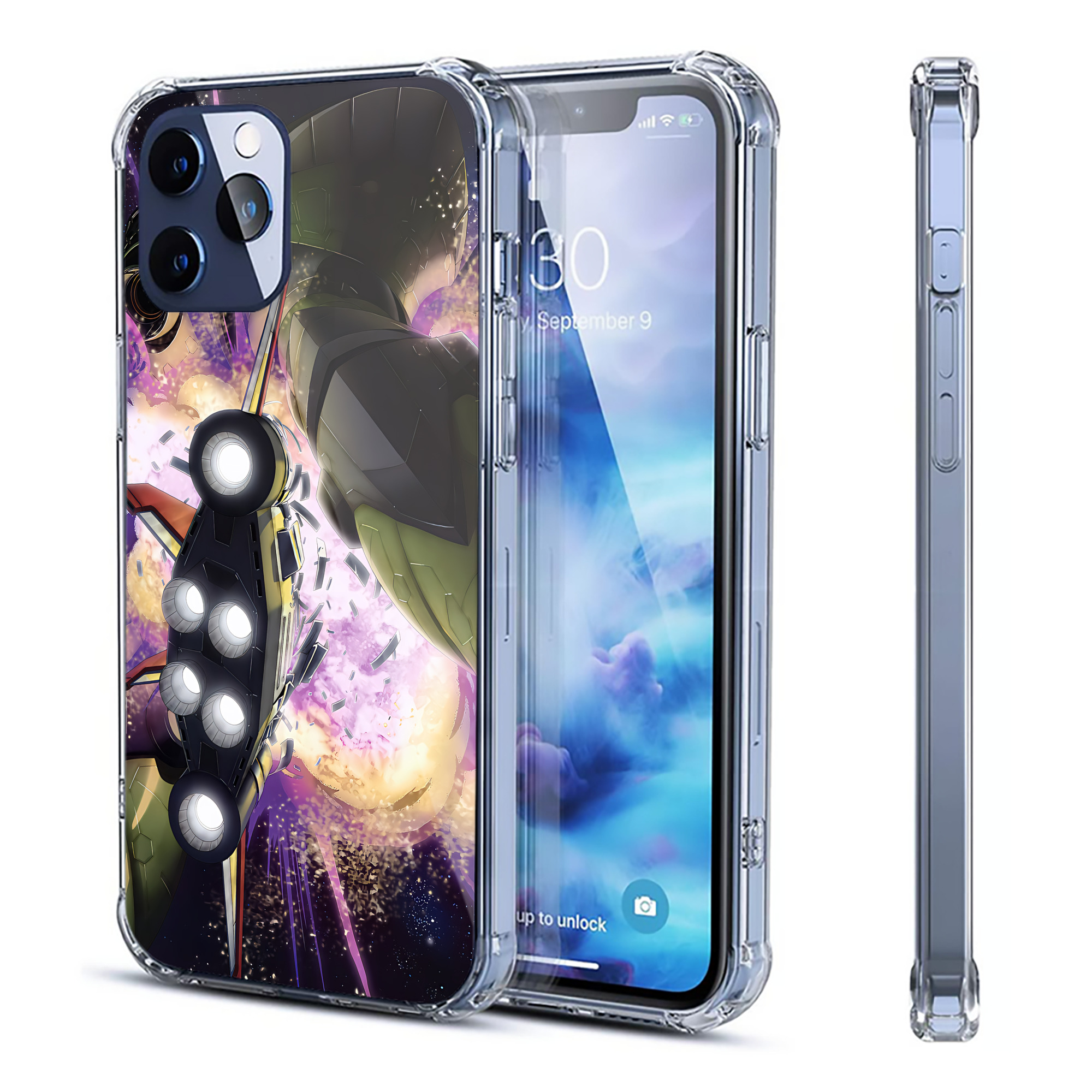 （画像用） 機動戦士ガンダム Mobile Suit Gundam 【iPhone 12シリーズ対応】透明スマホケース（クリアソフトケース）